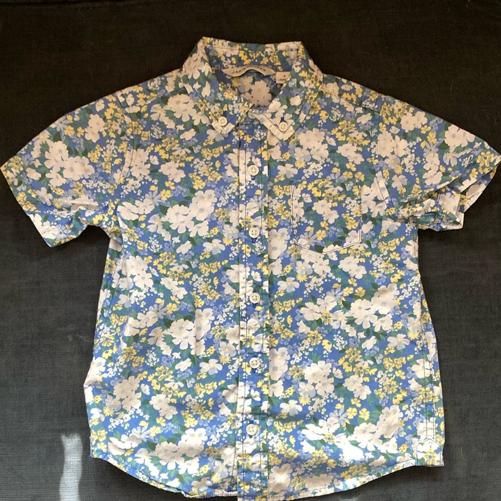Janie and Jack blue Hawaiian shirt size 4